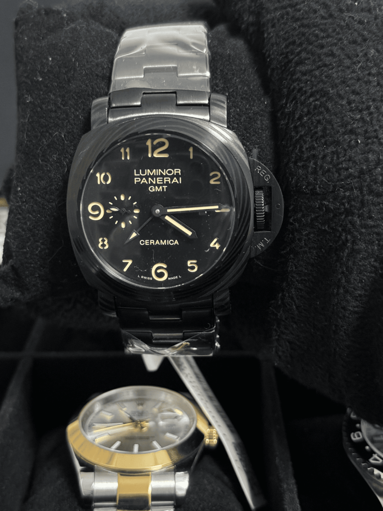 Relógio Luminor 44mm Automático GMT Cerâmica Vidro Safira