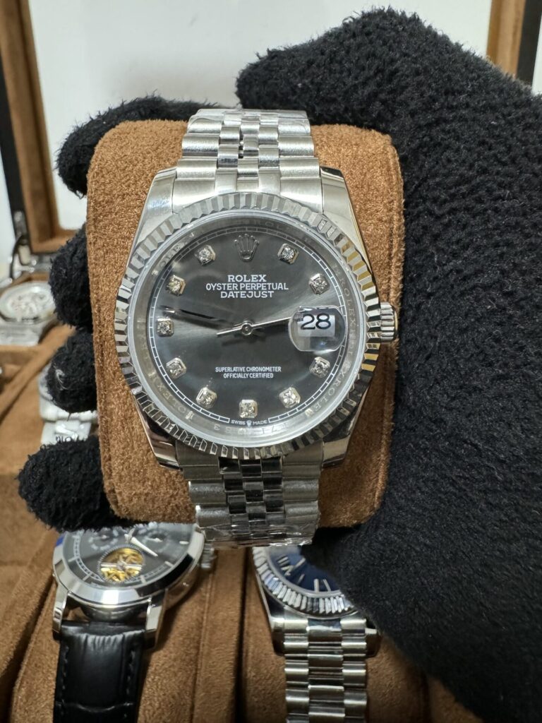 Relógio Datejust Cravejado 41mm Automático Cerâmica Vidro Safira
